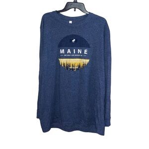 BOYS XL Blue & Yellow Maine Frye Island Long Sleeve Tshirt